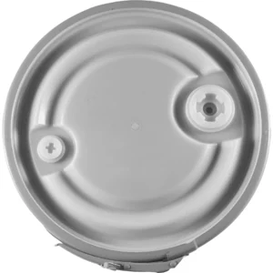 30gal black plastic drum cover with plastic lever lock un rated 2in and 0.75in fittings 56w31k.webp