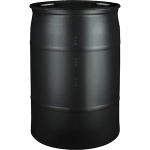 30gal black tight head plastic drum un rated 2in nps and 2in buttress fittings 56w30k 1.webp