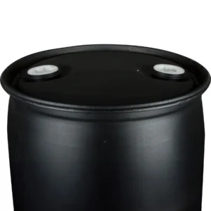 30gal black tight head plastic drum un rated 2in nps and 2in buttress fittings 56w30k 2.webp