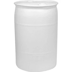 30gal natural tight head plastic drum un rated 2in nps and 2in buttress fittings.webp