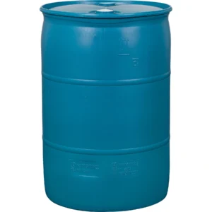 55gal blue tight head plastic drum un rated 2in nps and 2in buttress fittings 56w55d 1.webp