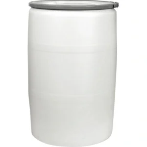 55gal natural plastic drum un rated cover with metal lever lock 2in and 0.75in fittings 56w56n 1.webp