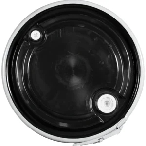 57 gallon black plastic drum un rated 2 inch and 0.75 inch fittings cover with lever lock ring 56.webp