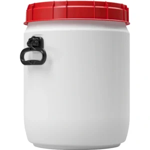 9gal 34 liter white hdpe total opening drum with red lid and handles tamper evident un.webp